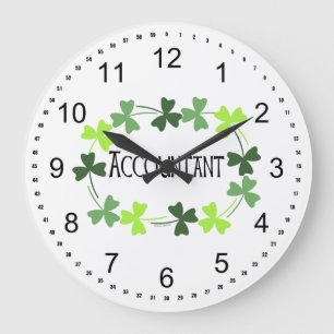 Reloj Redondo Grande Oval de Shamrock verde contador