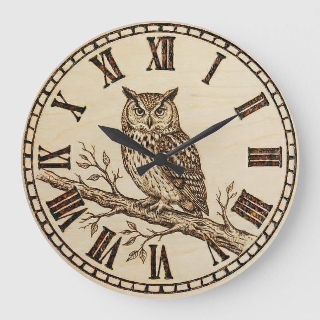 Reloj Redondo Grande Owl Wall Clock (Anverso)
