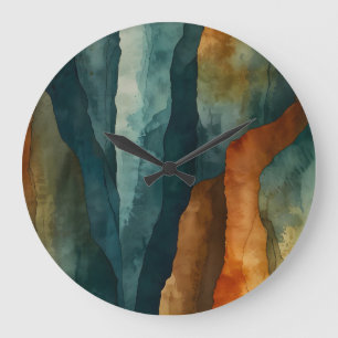 Reloj Redondo Grande Óxido y Verde azulado