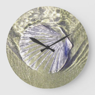 Reloj Redondo Grande Oyster Shell Wall Clock