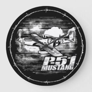 Reloj Redondo Grande P-51 Mustang