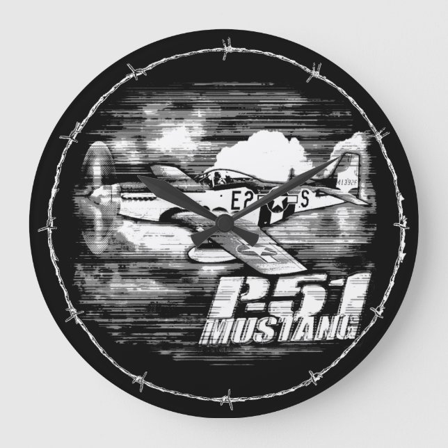 Reloj Redondo Grande P-51 Mustang (Anverso)