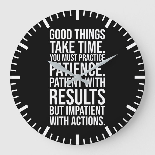 Reloj Redondo Grande Paciencia práctica - Motivación de éxito (Anverso)