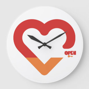 RELOJ REDONDO GRANDE PADLOCK OPEN CLOSED HEART BY MASANSER PIXELAT