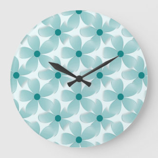 Reloj Redondo Grande Padrão floral verde.