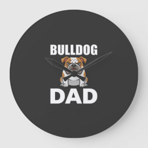 Reloj Redondo Grande Padre Bulldog Dibujo Amante de los Perros