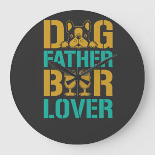 Reloj Redondo Grande Padre Perro Amante de la Cerveza