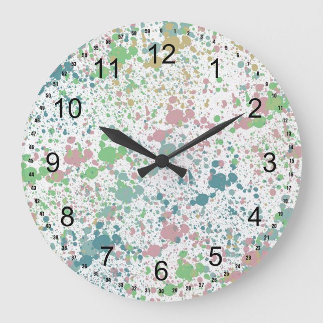 Reloj Redondo Grande Paint Splatt Mix (Anverso)