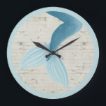 Reloj Redondo Grande Painted Mermaid Collection<br><div class="desc">A mermaid's prime feature, their tail! A cool piece of pop art starring this fantasy mythical feature on a simple background. A rich blue mermaid tail, designed by June Erica Vess. Something to bring the magic of the ocean to life in your home with this visually stunning work. June Erica...</div>