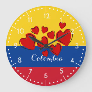 Reloj Redondo Grande País de Colombiaflag