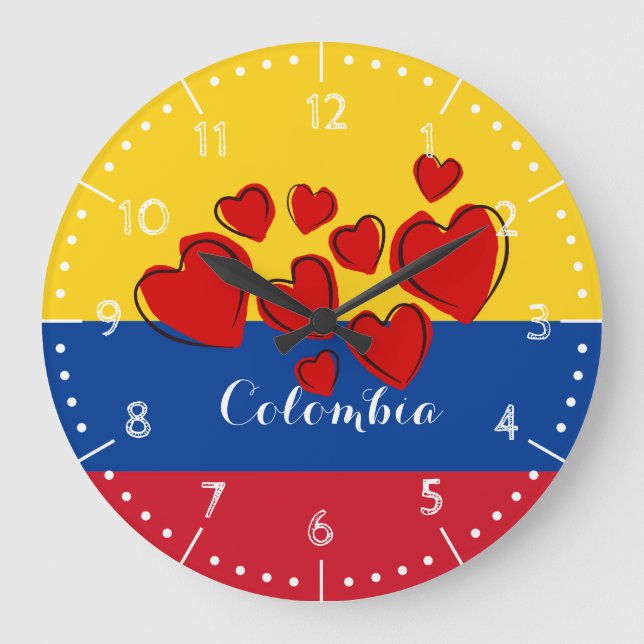 Reloj Redondo Grande País de Colombiaflag (Anverso)