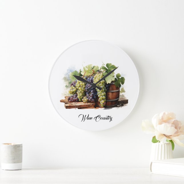 Reloj Redondo Grande País del vino (Hogar)