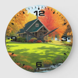 Reloj Redondo Grande Paisaje con fondo natural-46156