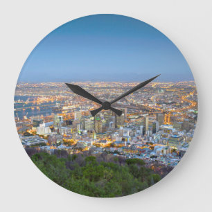 Reloj Redondo Grande Paisaje De La Cumbre De Signal Hill En Dusk