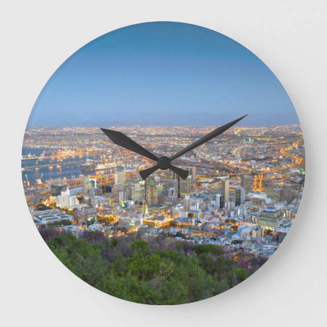 Reloj Redondo Grande Paisaje De La Cumbre De Signal Hill En Dusk (Anverso)