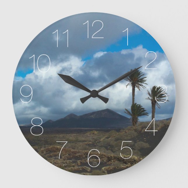Reloj Redondo Grande Paisaje de Lanzarote (Anverso)