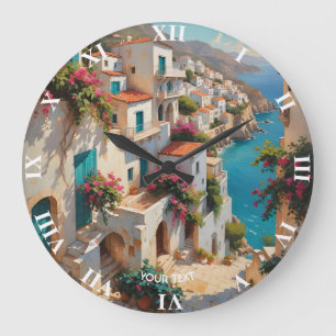Reloj Redondo Grande Paisaje de pintura de aceite suave