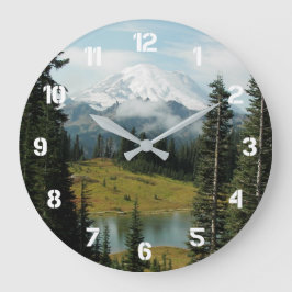 Reloj Redondo Grande Paisaje escénico del Monte Rainier