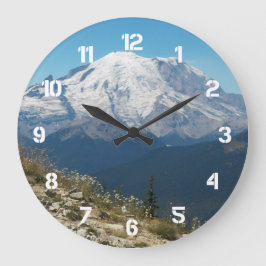 Reloj Redondo Grande Paisaje majestuoso del Monte Rainier