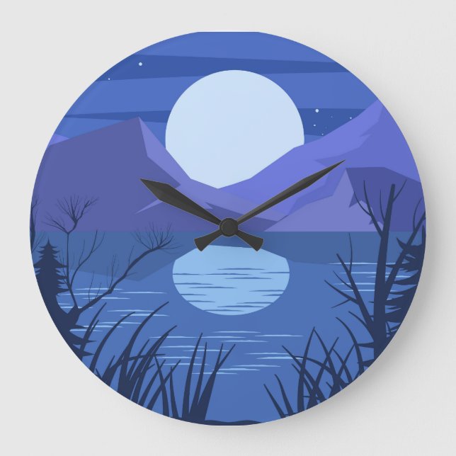 Reloj Redondo Grande Paisaje natural (Anverso)