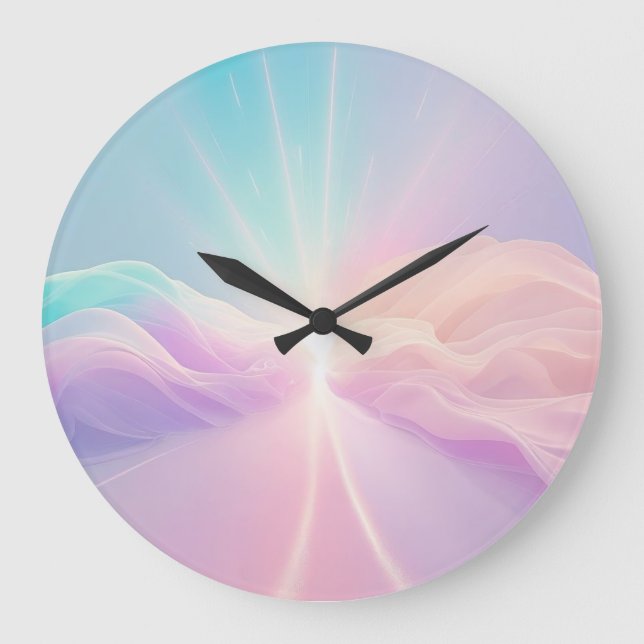 Reloj Redondo Grande Paisaje natural verde pacífico - Serene al aire li (Anverso)