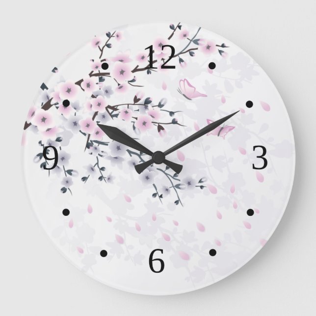Reloj Redondo Grande Paisaje Pastel Cherry Blossom (Anverso)