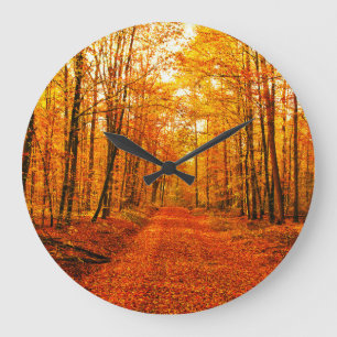 Reloj Redondo Grande Paisaje pintoresco del Camino Otoño