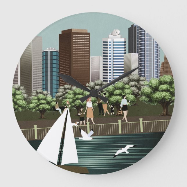 Reloj Redondo Grande Paisaje urbano (Anverso)