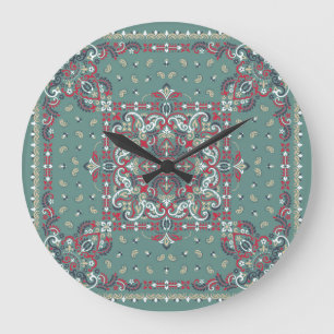 Reloj Redondo Grande Paisley Bandana Print: Silk Neck Scarf