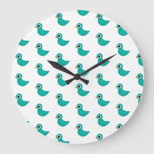 Reloj Redondo Grande Pajarito azul