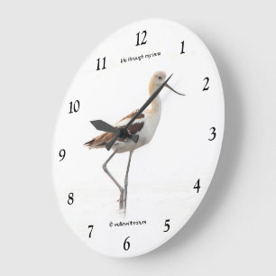 Reloj Redondo Grande Pájaro americano de Avoceta impresionante paseando