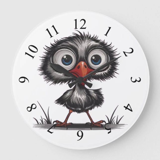 Reloj Redondo Grande Pájaro caprichoso (Anverso)