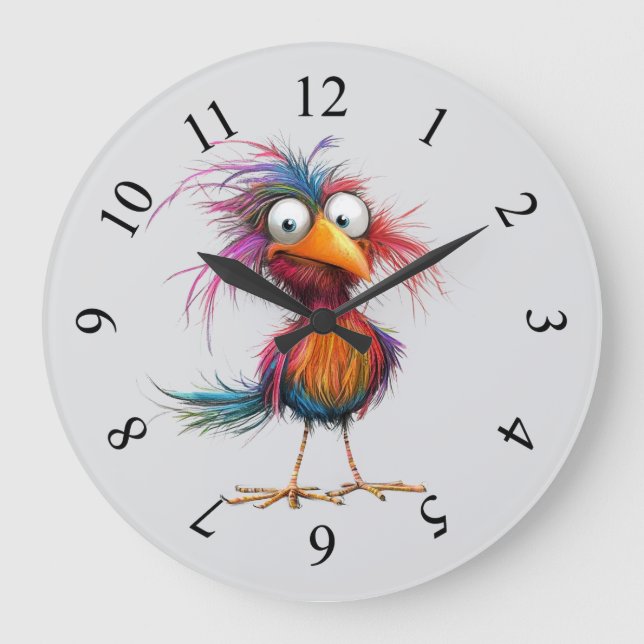 Reloj Redondo Grande Pájaro caprichoso (Anverso)