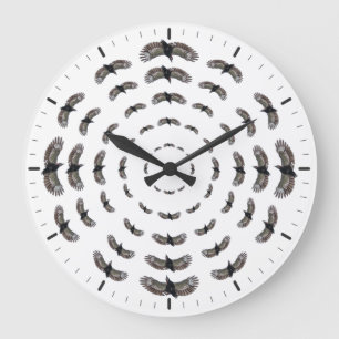 Reloj Redondo Grande Pájaro carpintero rojo en vuelo