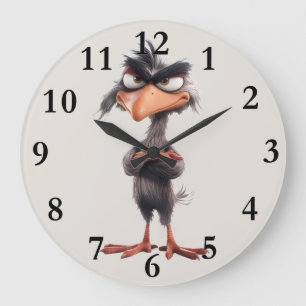 Reloj Redondo Grande Pájaro divertido y caprichoso
