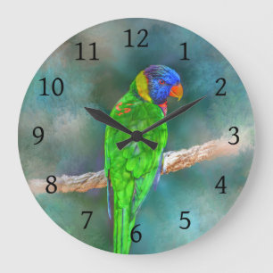 Reloj Redondo Grande Pájaro loro 80