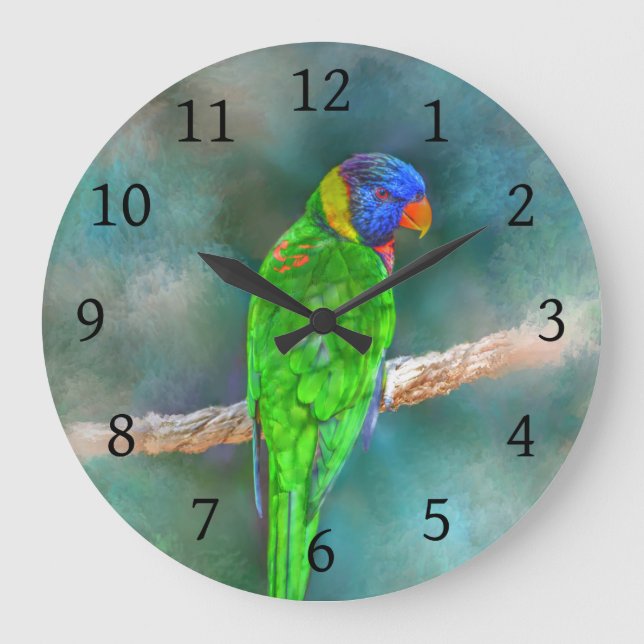 Reloj Redondo Grande Pájaro loro 80 (Anverso)