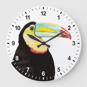 Reloj Redondo Grande Pájaro tropical de Toucan