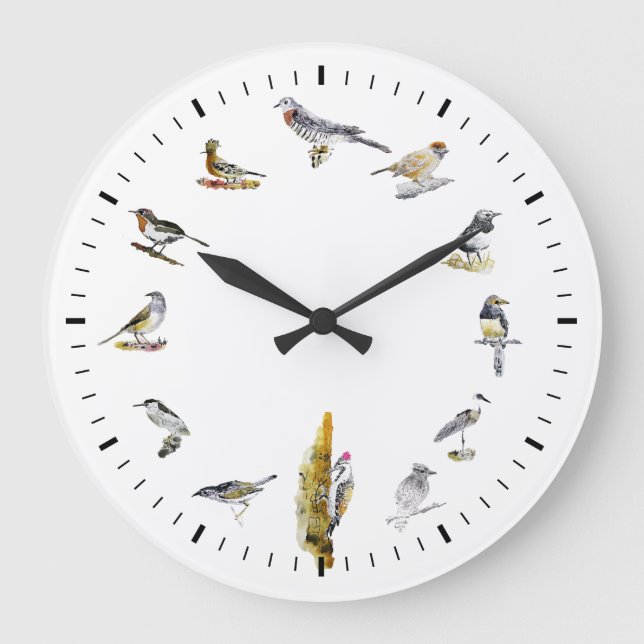Reloj Redondo Grande Pájaros (Anverso)
