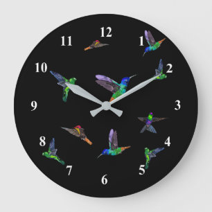 Reloj Redondo Grande Pájaros de Primavera - Colibrí - Elige/Agrega Tu C