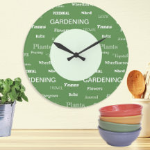 Palabras de jardinería Patrón verde temático de ja
