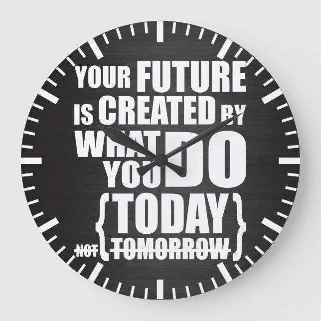 Reloj Redondo Grande Palabras motivacionales (Anverso)