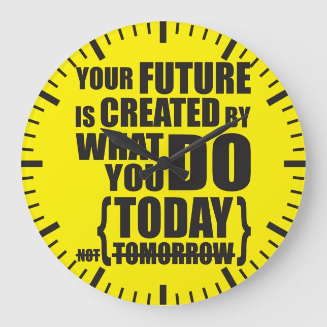 Reloj Redondo Grande Palabras motivacionales (Anverso)