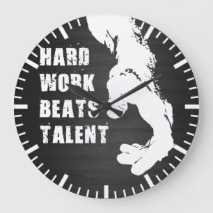 Reloj Redondo Grande Palabras motivacionales - El trabajo duro supera a