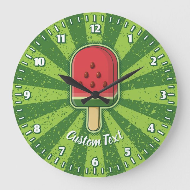 Reloj Redondo Grande Paleta de helado de sandía (Anverso)