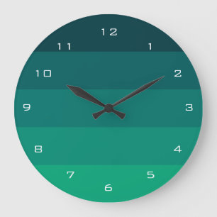 Reloj Redondo Grande Paleta de rayas verdes