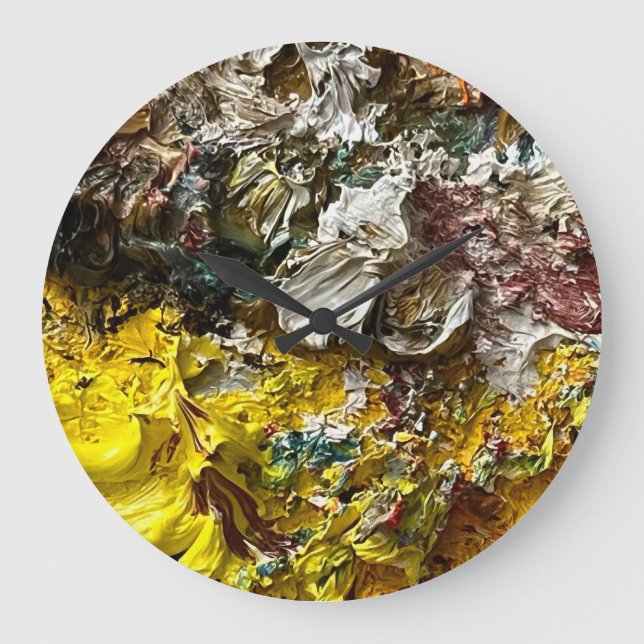 Reloj Redondo Grande Paleta del artista #1 (Anverso)