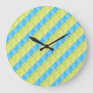 Reloj Redondo Grande paletas azules y amarillas
