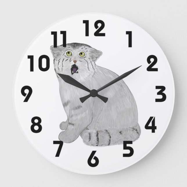 Reloj Redondo Grande Pallas Cat Clock (Anverso)