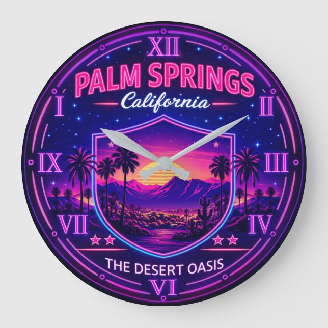 Reloj Redondo Grande Palm Springs California (Anverso)